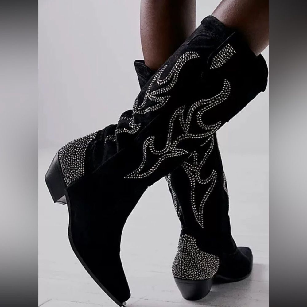Free People Nashville NightsโBoots sparkling, tall Western style embellished